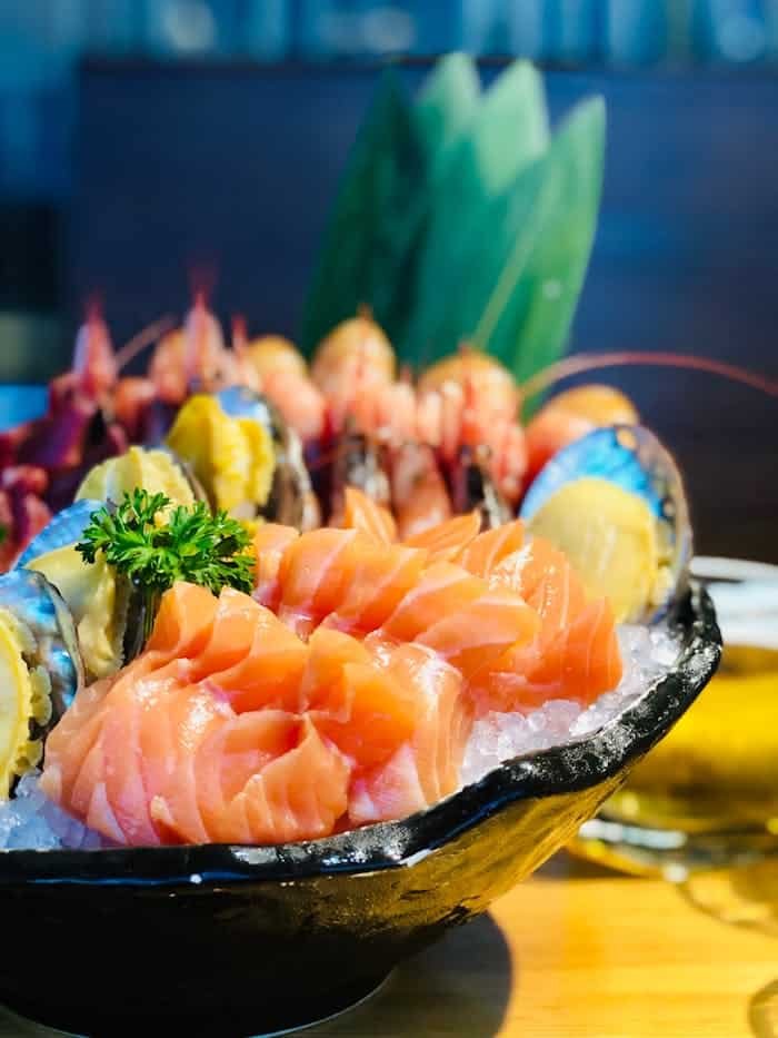 A bowl of Sashimi